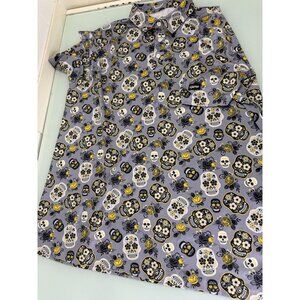 Kaipar Golf Polo Shirt Men 2XL XXL Sugar Skull Floral Día de los Muertos Stretch